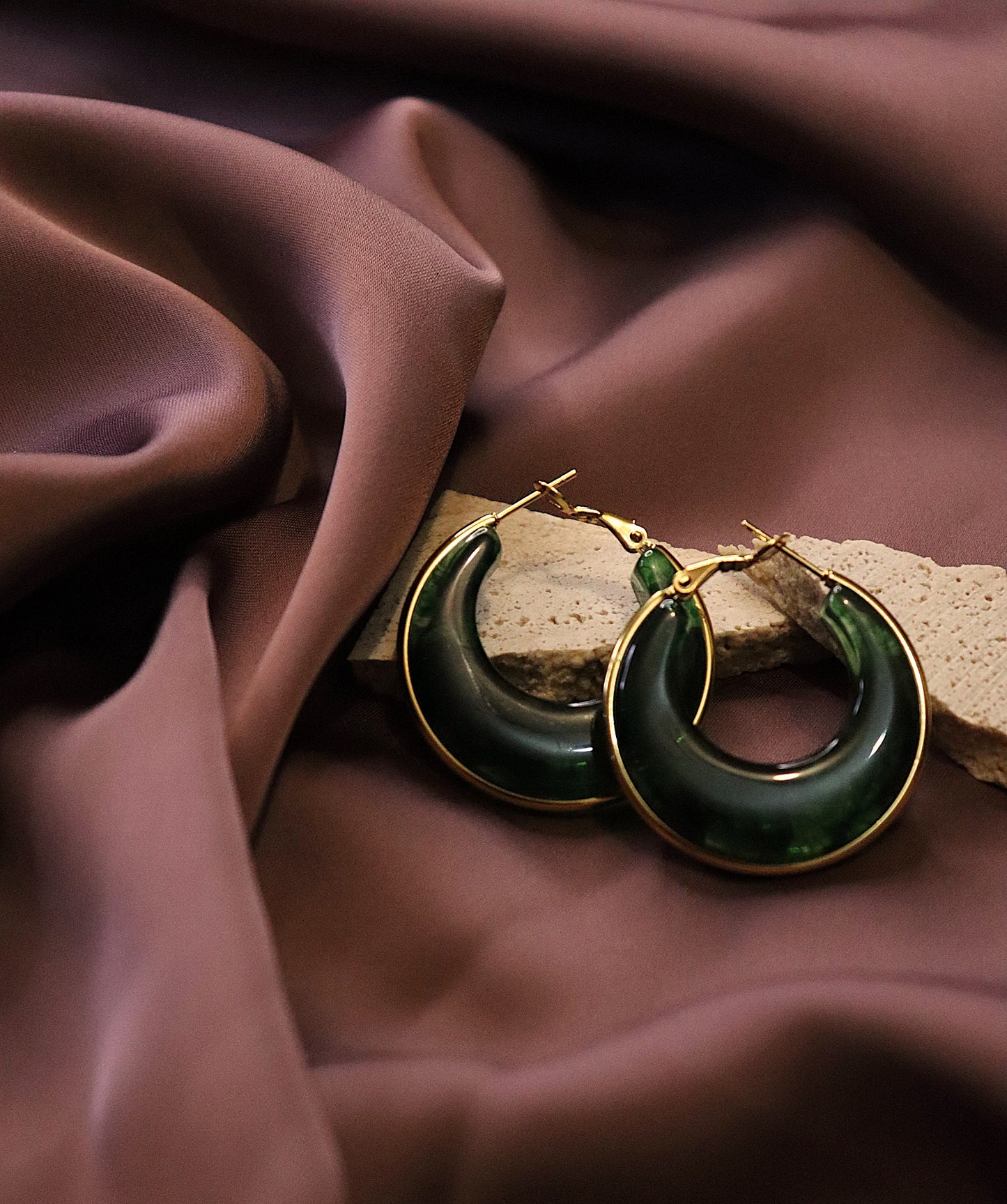 Velour Green Earrings