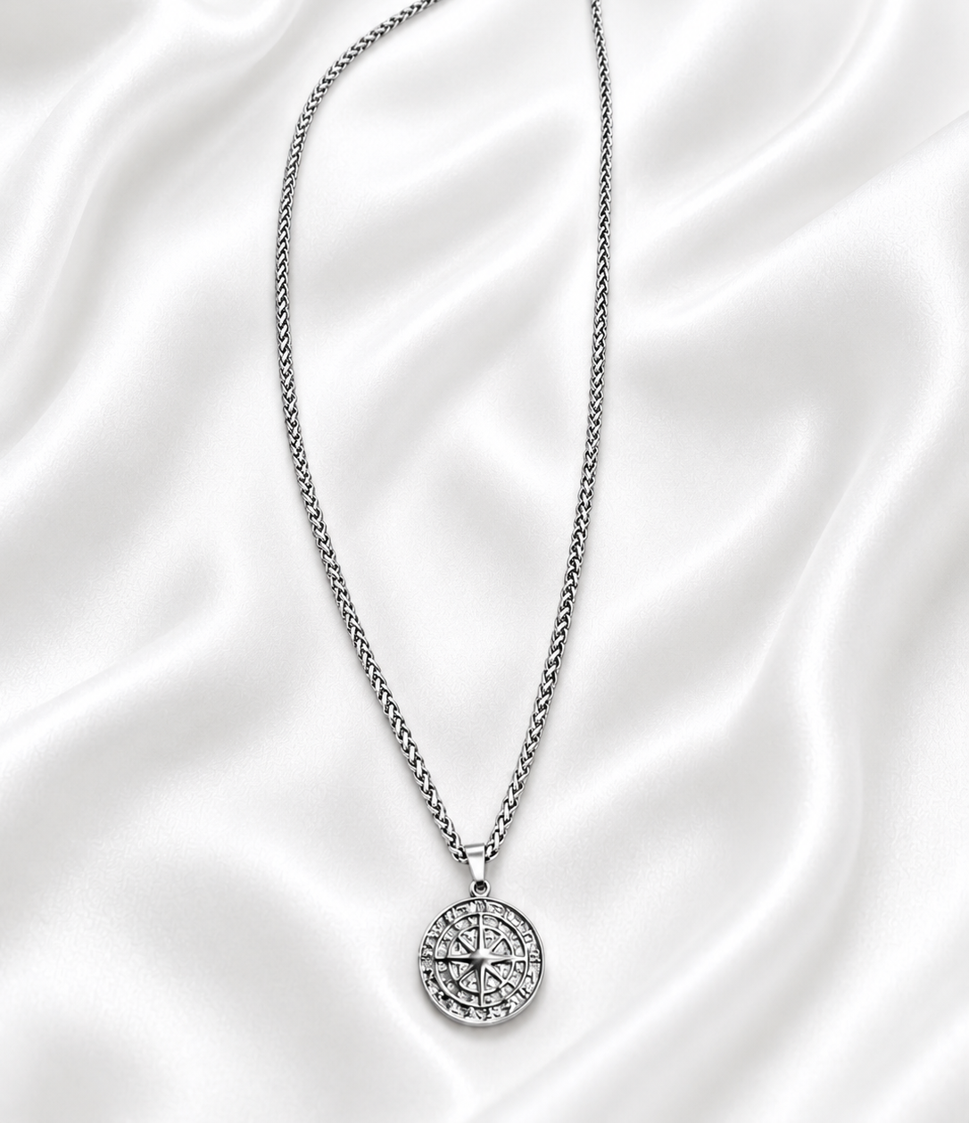 Compass Silver Necklace