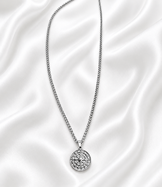Compass Silver Necklace